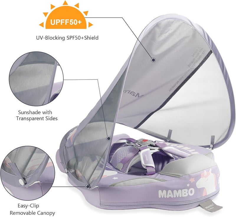 MAMBOBABYFLOAT Mambobaby Float Deluxe Baby Pool Float: Safe & Comfortable Swim Trainer for Infants & Toddlers, Non-Inflatable Design, UV Protection Canopy, Fun Water Experience for Ages 3-24 Months - Image 3
